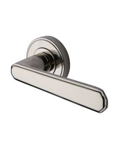 Polished Nickel Finish Century Door Handle on Round Rose