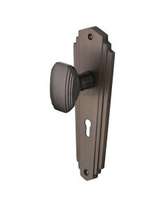 Heritage Brass Matt Bronze Charlston Door Knob on Plate - Lever Lock
