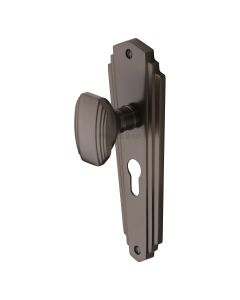 Heritage Brass Matt Bronze Charlston Door Knob on Plate - Euro Profile