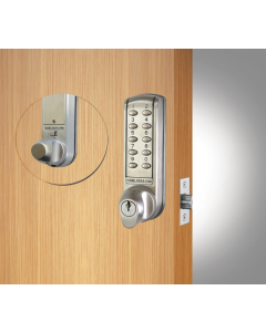 Codelocks CL2255 Brushed Steel Electronic Tubular Mortice Latch