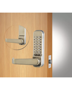 Codelocks CL415 MECHANICAL Passage Tubular Mortice Latch PVD Stainless Steel with lever handle