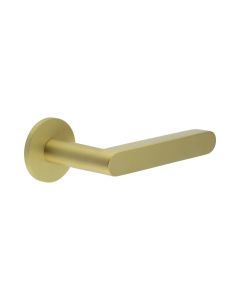 CR-101 Satin Brass Sprung Round Rose Door Handle