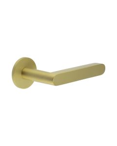 CR-101 Satin Brass Unsprung Round Rose Door Handle