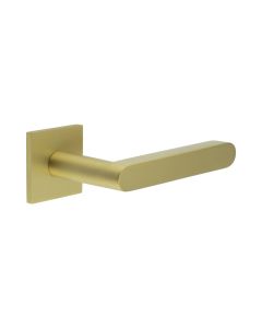 CR-101 Satin Brass Unsprung Square Rose Door Handle