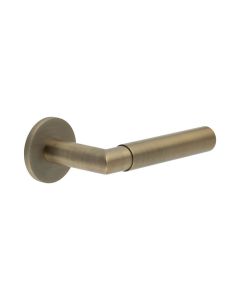 CR-102 Antique Brass Unsprung Round Rose Door Handle