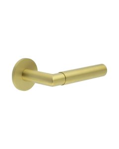 CR-102 Satin Brass Unsprung Round Rose Door Handle