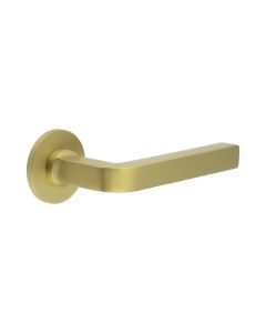 CR-104 Satin Brass Unsprung Round Rose Door Handle