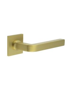 CR-104 Satin Brass Sprung Square Rose Door Handle