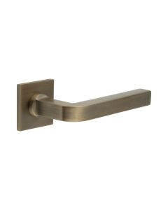 CR-104 Antique Brass Unsprung Square Rose Door Handle
