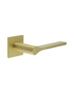 CR-105 Satin Brass Sprung Square Rose Door Handle