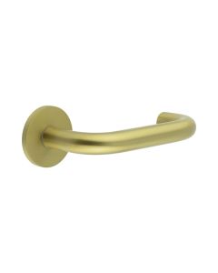 CR-106 Satin Brass Unsprung Round Rose Door Handle