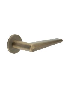 CR-107 Antique Brass Sprung Round Rose Door Handle