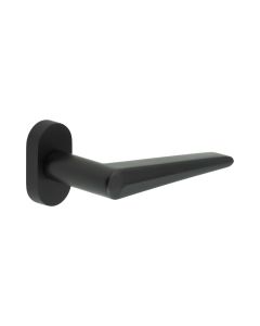 CR-107 Black Multi Point Oval Rose Door Handle