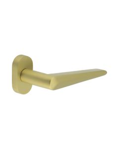 CR-107 Satin Brass Multi Point Oval Rose Door Handle