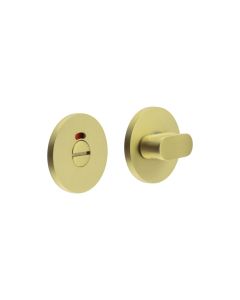 CR-801 Satin Brass Thumb Turn & Lock Round Rose w/ Indicator