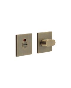 CR-801 Antique Brass Thumb Turn & Lock Square Rose w/ Indicator