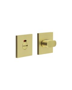 CR-801 Satin Brass Thumb Turn & Lock Square Rose w/ Indicator
