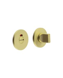 CR-802 Satin Brass Thumb Turn & Lock Round Rose w/ Indicator