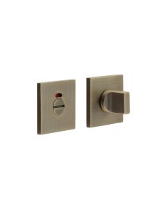 CR-802 Antique Brass Thumb Turn & Lock Square Rose w/ Indicator