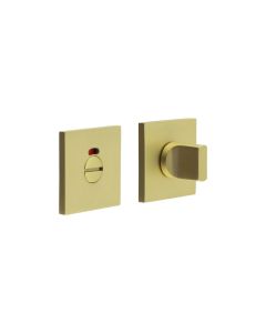 CR-802 Satin Brass Thumb Turn & Lock Square Rose w/ Indicator
