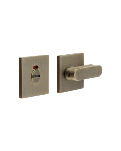 CR-803 Antique Brass Thumb Turn & Lock Square Rose w/ Indicator
