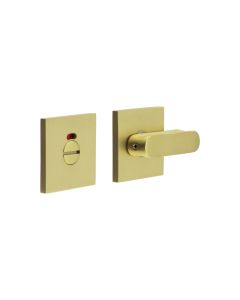 CR-803 Satin Brass Thumb Turn & Lock Square Rose w/ Indicator