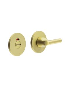 CR-804 Satin Brass Thumb Turn & Lock Round Rose w/ Indicator