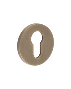 CR-S10 Antique Brass Euro Keyway Round Rose Escutcheon