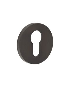 CR-S10 Dark Bronze Euro Keyway Round Rose Escutcheon