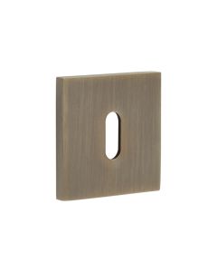 CR-T10 Antique Brass Standard Keyway Square Rose Escutcheon