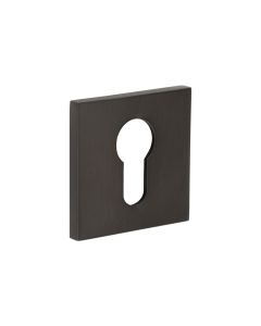 CR-T10 Dark Bronze Euro Keyway Square Rose Escutcheon