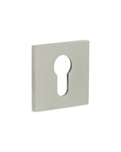 CR-T10 Satin Stainless Steel Euro Keyway Square Rose Escutcheon