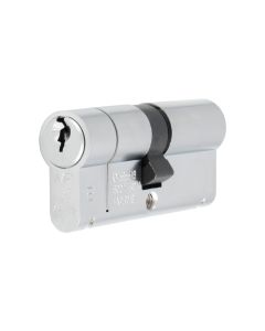 Satin Chrome 70mm 1* Star Euro Double Cylinder KTD | CYF71270SC
