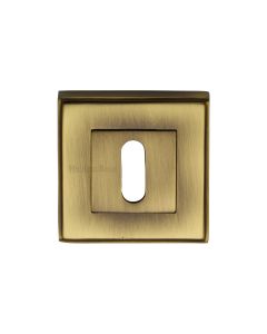 Antique Brass Standard Key Escutcheon Square - DEC7000