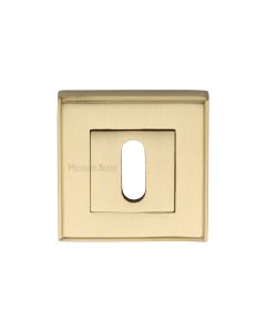 Satin Brass Standard Key Escutcheon Square - DEC7000