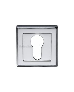 Polished Chrome Euro Profile Cylinder Escutcheon Square - DEC7020