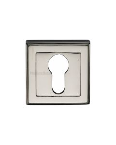 Polished Nickel Finish Euro Profile Cylinder Escutcheon Square - DEC7020