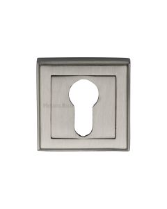 Satin Nickel Euro Profile Cylinder Escutcheon Square - DEC7020