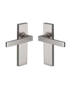 Heritage Brass Satin Nickel Delta Door Handle on Plate - Lever Latch