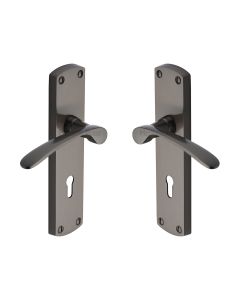 Heritage Brass Matt Bronze Diplomat Door Handle on Plate - Lever Lock