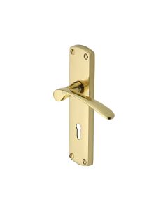 Heritage Brass Polished Brass Diplomat Door Handle on Plate - Lever Lock