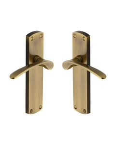 Heritage Brass Antique Brass Diplomat Door Handle on Plate - Lever Latch