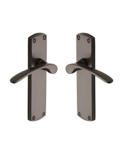 Heritage Brass Matt Bronze Diplomat Door Handle on Plate - Lever Latch