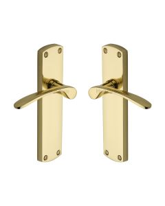 Heritage Brass Polished Brass Diplomat Door Handle on Plate - Lever Latch