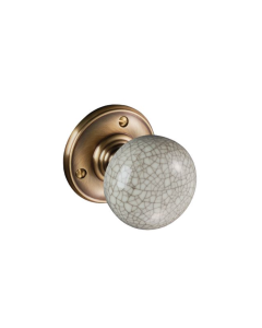 Ivory Crackle China & Florentine Bronze Unsprung Mortice Knob Furniture | DK34ICFB