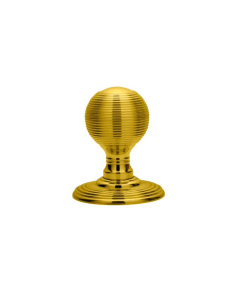 Delamain Polished Brass Reeded Mortice Knob Furniture | DK37CPB
