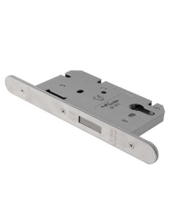 Satin Stainless Easi T Architectural Radius DIN Standard deadlock | DLS0060EPSSS-R