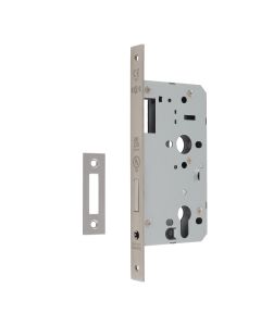 Satin Stainless Steel 55mm DIN Euro Deadlock - Square | DLX0055EPSSS