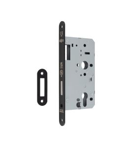 Matt Black 60mm DIN Euro Deadlock - Radius | DLX0060EPMB/R