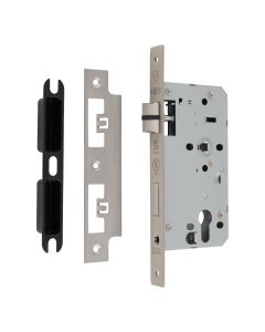 Satin Stainless Steel 55mm DIN Euro Sashlock - Square | DLX7255EPSSS
